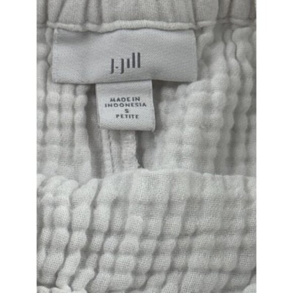 J. Jill Womens Petite Seersucker Skirt Size PS 100% Cotton Elastic Waist Made In - Picture 2 of 4